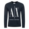 Bluza Armani Exchange męska granatowa duże logo bawełniana
